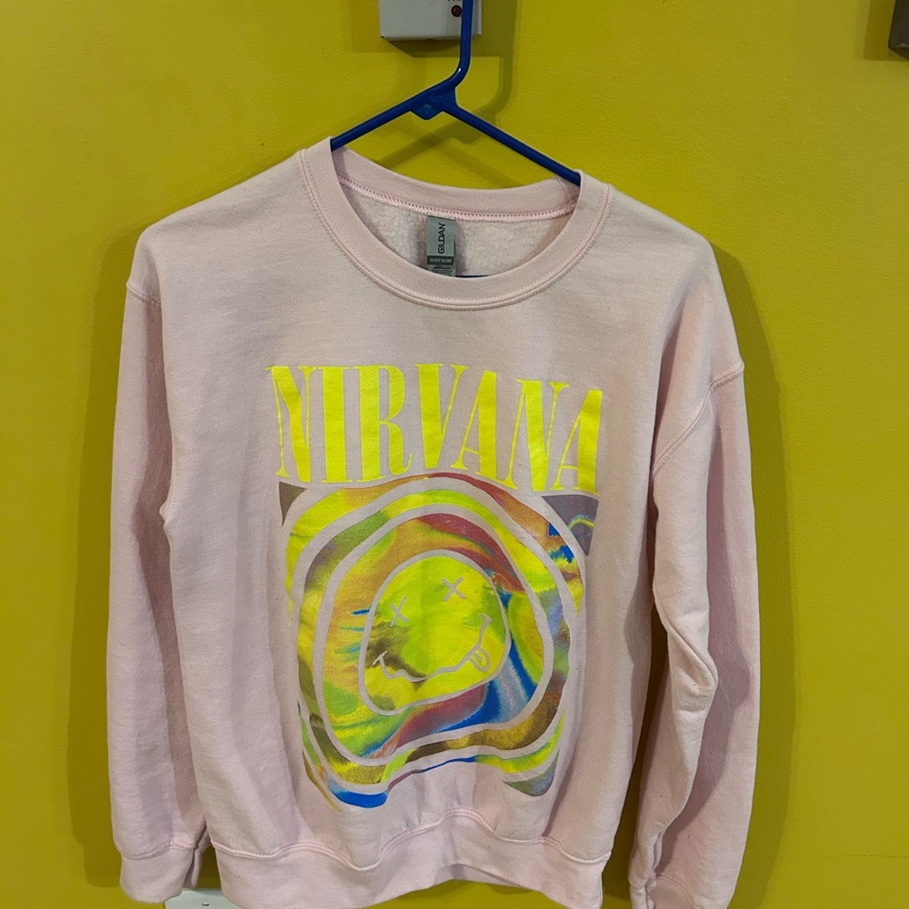 Gildan Pink Heavy Blend Nirvana Sweatshirt